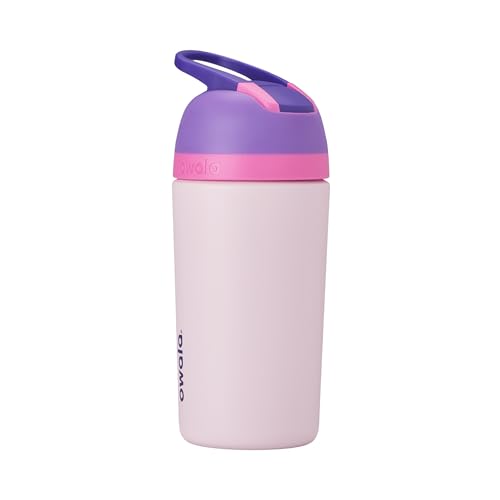 Owala Kids Flip Insulated Stainless-Steel Water Bottle with Straw and Locking Lid, 14-Ounce, Purple/Pink (Bunny Business)