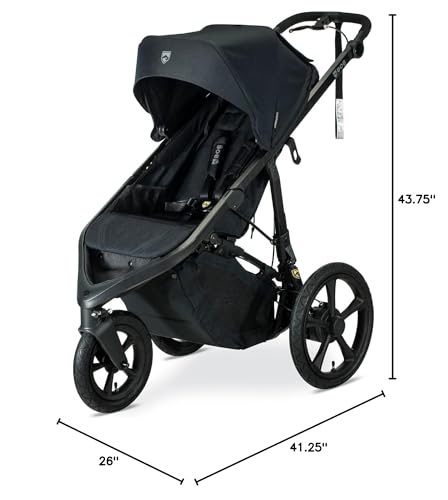 BOB Gear Wayfinder Jogging Stroller with Independent Dual Suspension, Air-Filled Tires, and 75-Pound Weight Capacity, Nightfall