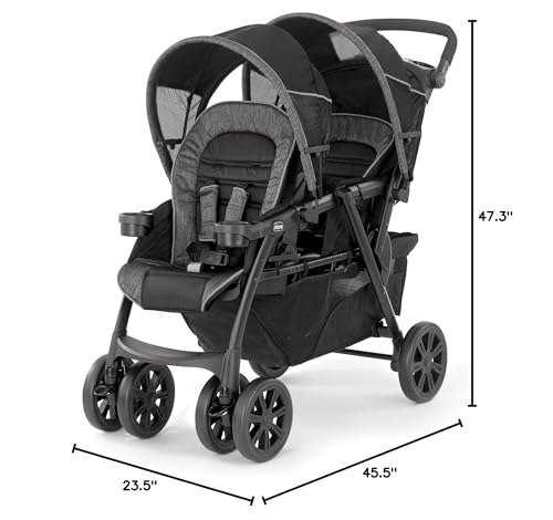 Chicco Cortina Together Double Stroller - Minerale | Black/Silver