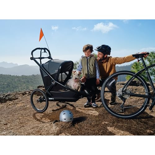 Baby Jogger Bike Trailer - Compatible with City Prix Jogging Stroller, All-Wheel Suspension & Front-Wheel Swivel for Smooth Rides, Seatback and Under-Seat Storage, and Mesh Covering