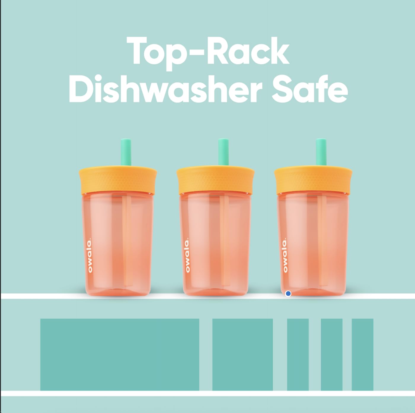 Owala Kids Insulation BPA-Free Plastic Tumbler with Spill Resistant Flexible Straw, Easy to Clean, Kids Water Bottle, Great for Travel, Dishwasher Safe, 15 Oz, Orange and Peach (Watermelon)