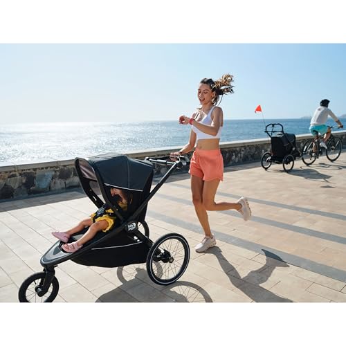 Baby Jogger Bike Trailer - Compatible with City Prix Jogging Stroller, All-Wheel Suspension & Front-Wheel Swivel for Smooth Rides, Seatback and Under-Seat Storage, and Mesh Covering
