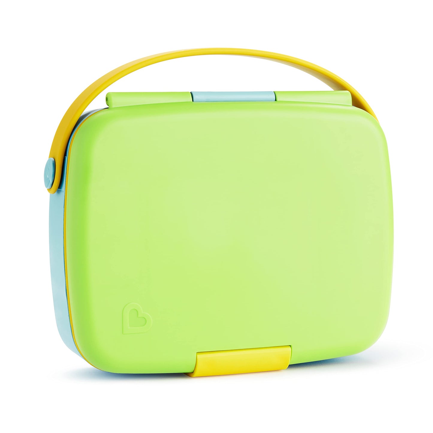 Munchkin Lunch Bento Box for Kids and Toddlers, Includes Stainless Steel Utensils, BPA-Free, 18 Months and Up, Blue/Green/Yellow
