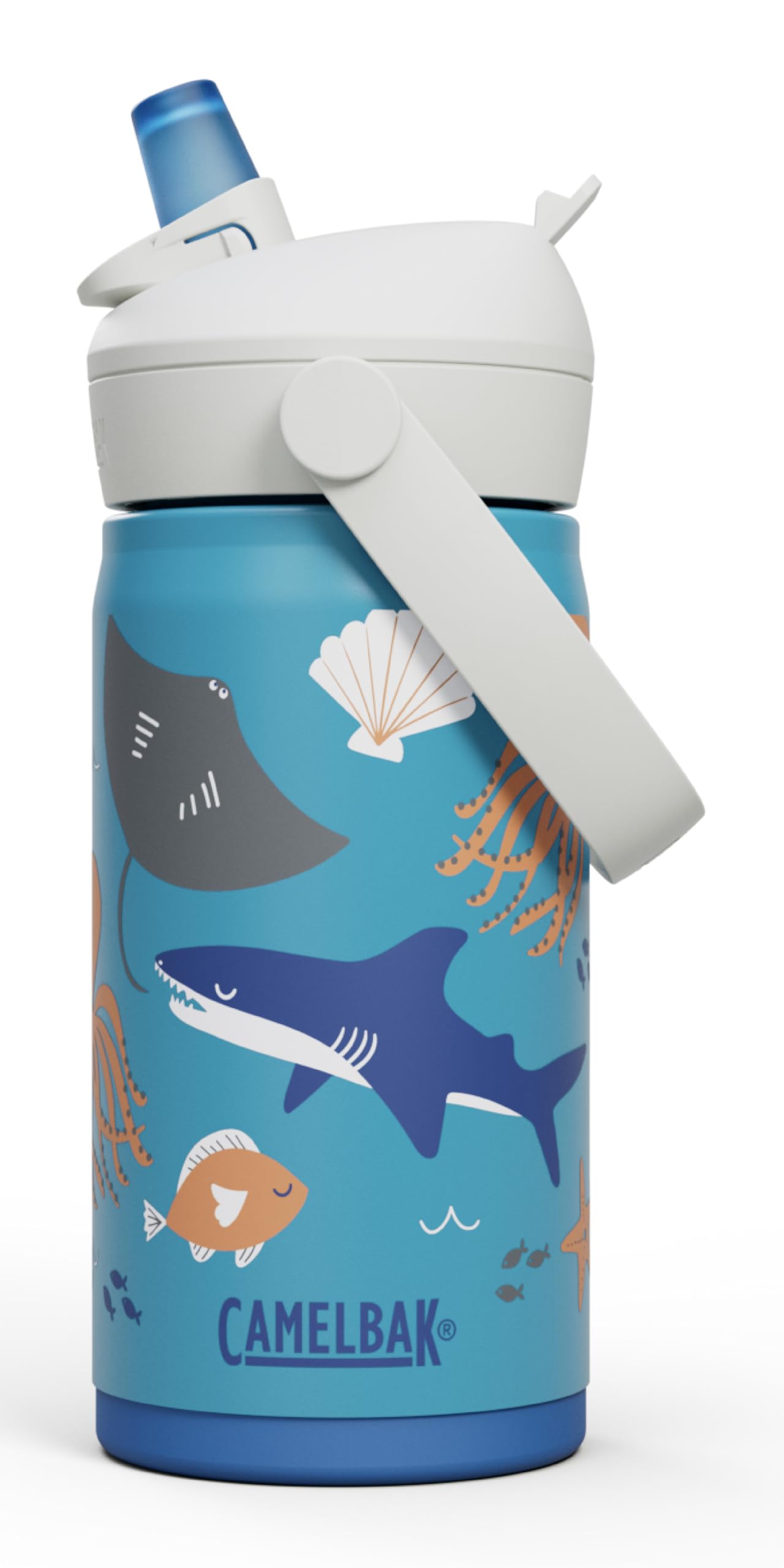 CamelBak Thrive Flip Straw Kids Bite Valve Stainless Steel Water Bottle, 12oz