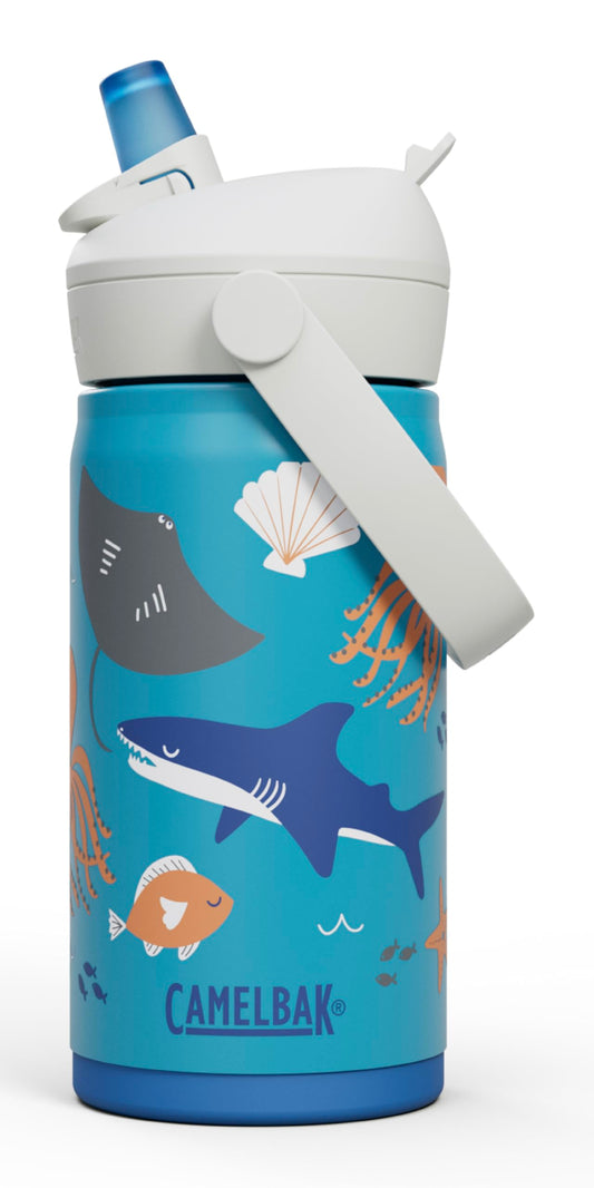 CamelBak Thrive Flip Straw Kids Bite Valve Stainless Steel Water Bottle, 12oz