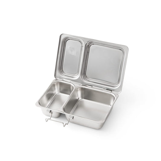 PlanetBox Shuttle Stainless Shuttle Bento Box Style Lunch Box for Kids with 2 Compartments – Durable, Dishwasher Safe & BPA-Free Food Container