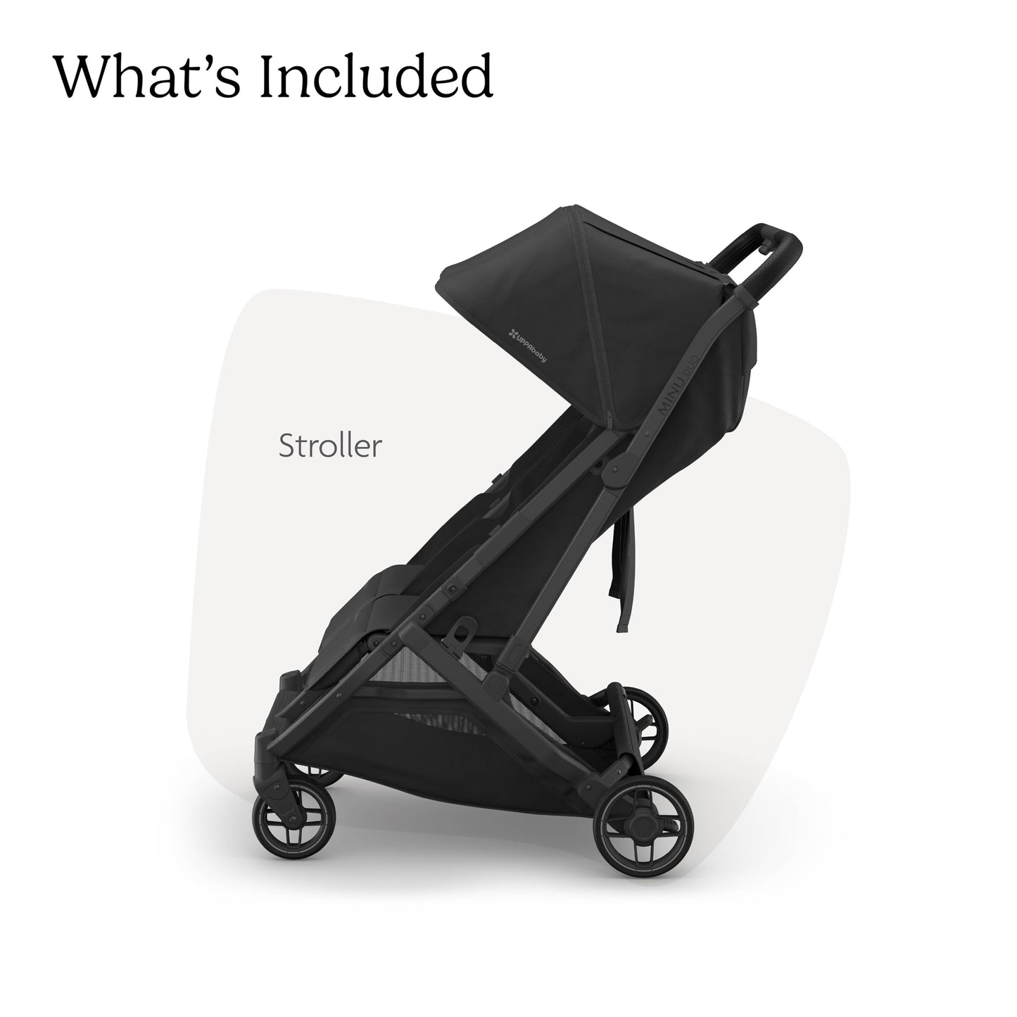 UPPAbaby Minu Duo Side-by-Side Double Stroller - Lightweight + Compact Design for Travel - Easy Fold- from Birth to Toddler - Independent Recline - Jake (Charcoal/Carbon Frame/Black Leather)
