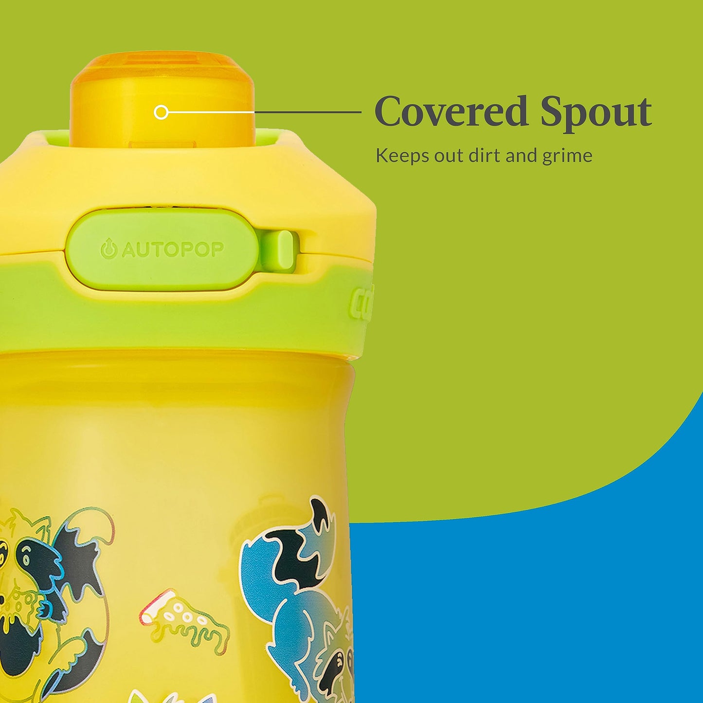 Contigo Kids’ Jessie Water Bottle with Pop-Open Leak-Proof Chug Lid, 14oz