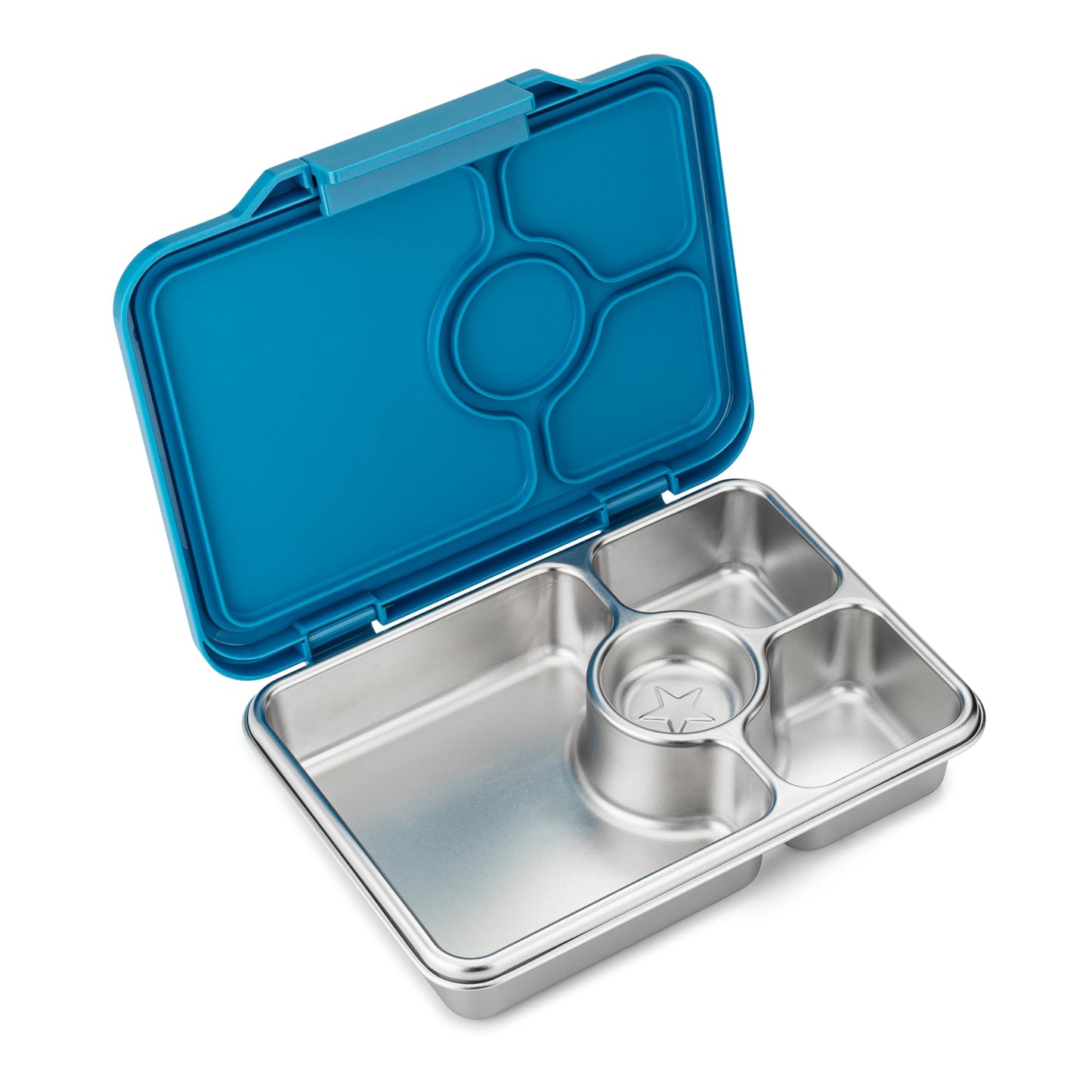 Yumbox Prêt Stainless Steel Bento Box – Leakproof, Reusable Lunch Box with Compartments for Kids & Adults – Sandwich-Friendly, BPA-Free, Eco-Friendly Lunch Container (Glitter Blue)