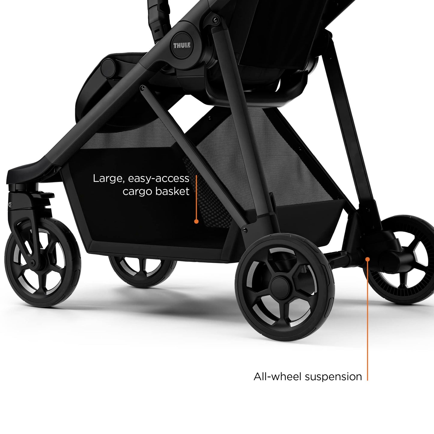 Thule Shine Baby Stroller, Full-Size Stroller Features, Compact and Lightweight Design, Reversible seat, Spacious Storage Basket, Adjustable Leg Rest, Easy one-Hand fold