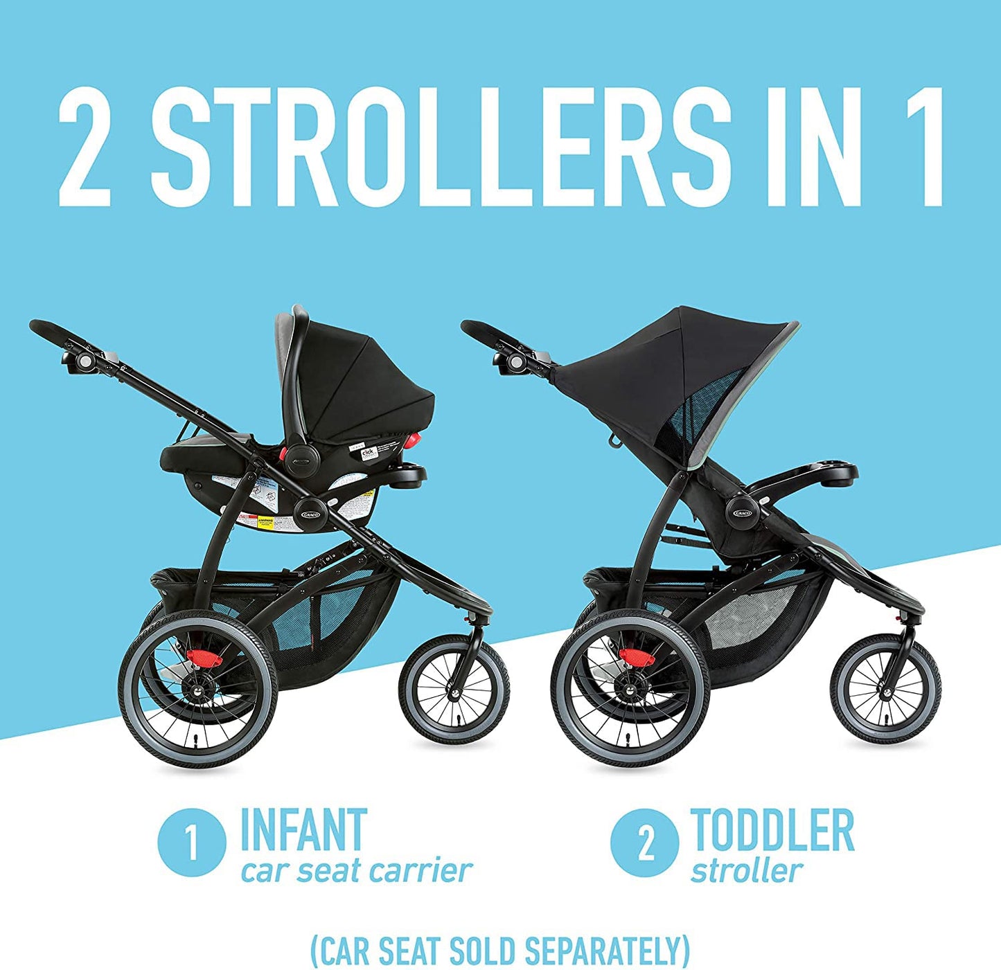Graco FastAction Jogger LX Stroller - Drive, Convenient One-Hand Fold, ICS Compatible, Ideal for Parents on the Go