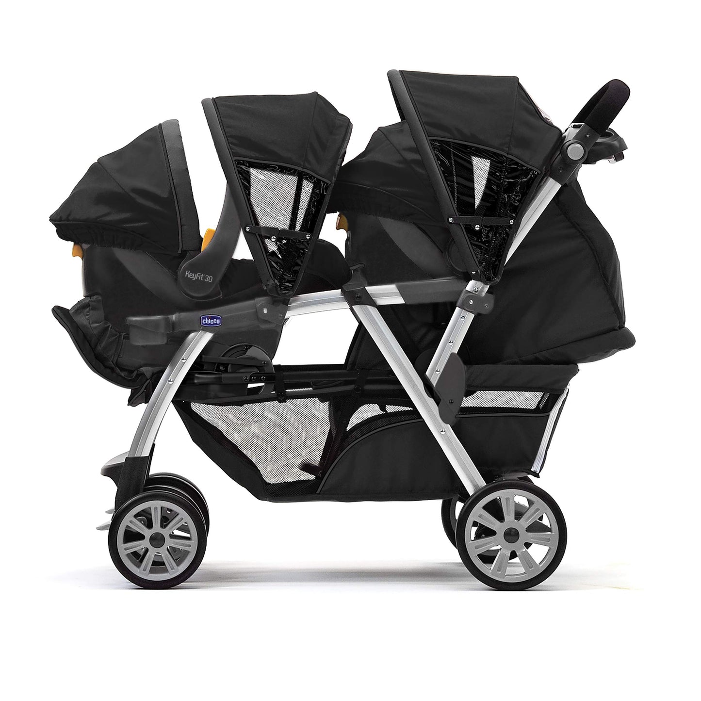 Chicco Cortina Together Double Stroller - Minerale | Black/Silver