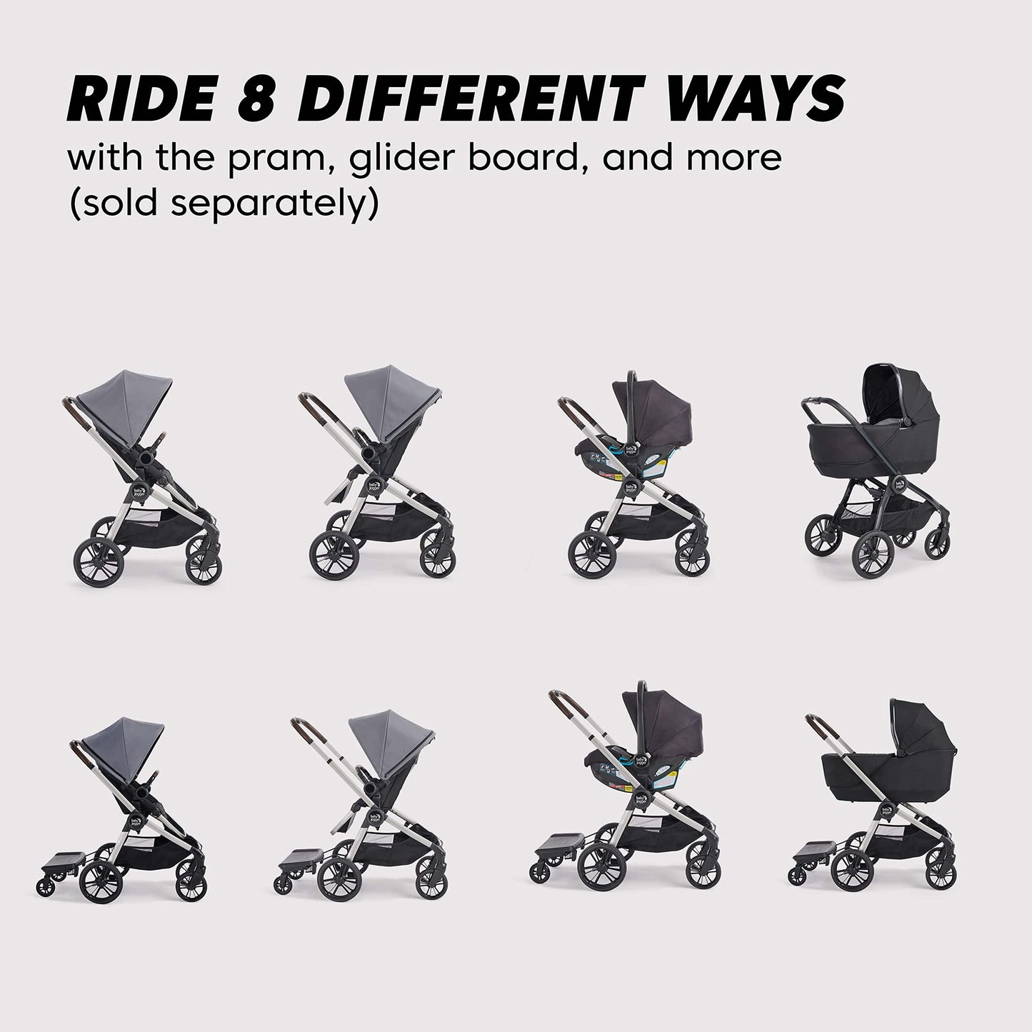 Baby Jogger City Sights Stroller - Convertible Stroller with Compact Fold Dark Slate