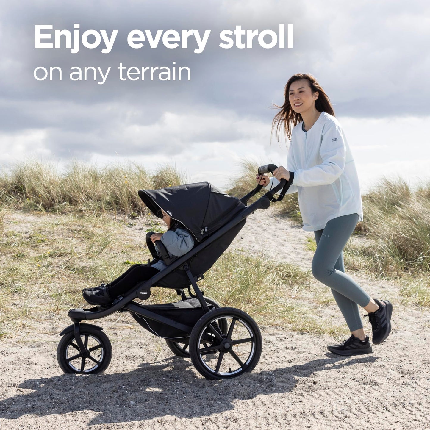 Thule Urban Glide 3 Single Child All-Terrain Stroller, Full-Suspension System, Air-Filled Tires, Upright seat with Adjustable Recline and Built-in legrest, Black