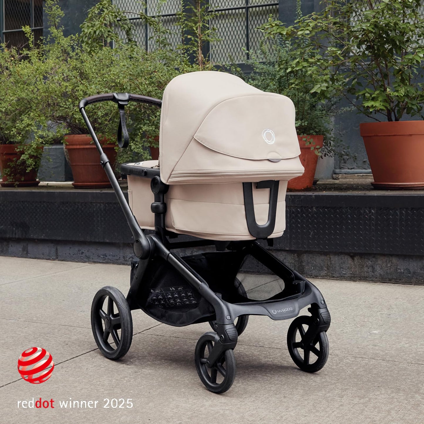 Bugaboo Kangaroo All-Terrain Single-to-Double Tandem Stroller for Infant and Toddler, for Up to Three Kids, XL Wheels, One-Hand Operation, Large Bassinet, XL Underseat Storage, Black/Midnight Black