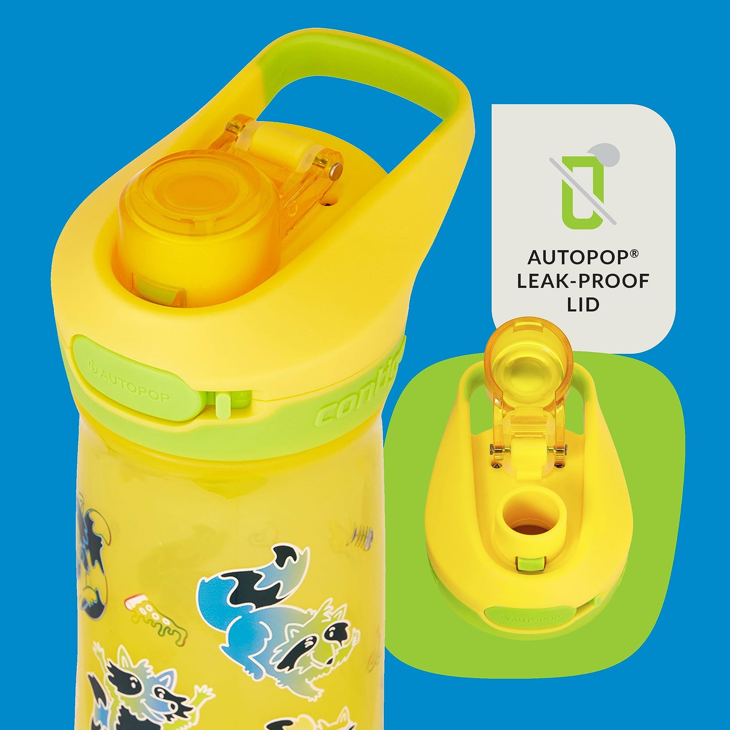 Contigo Kids’ Jessie Water Bottle with Pop-Open Leak-Proof Chug Lid, 14oz