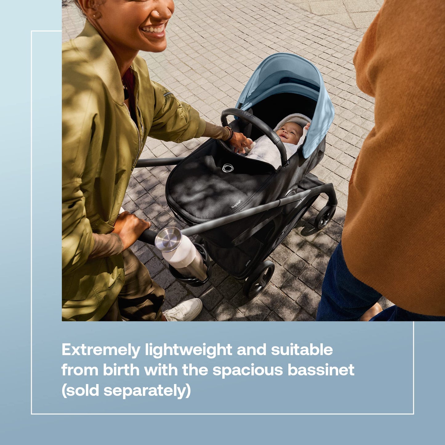 Bugaboo Dragonfly City Stroller, Lightweight Compact Baby Stroller with One Hand Easy Fold in Any Position, Full Suspension, XL Underseat Basket, Graphite Chassis and Grey Melange Sun Canopy