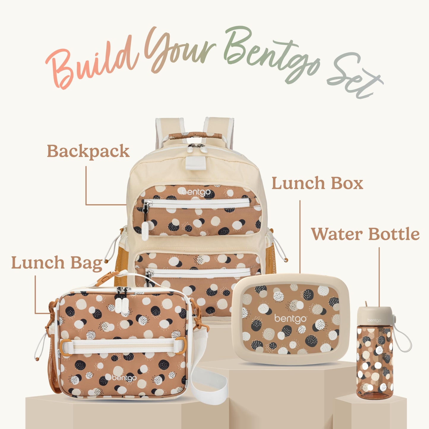 Bentgo Kids 5-Compartment Leak-Proof Bento-Style Lunch Box (Whimsy & Wonder Collection) - Ideal for Ages 3-7, Drop-Proof & Durable, Dishwasher Safe, & PFAS & BPA-Free Materials (Spots & Dots)
