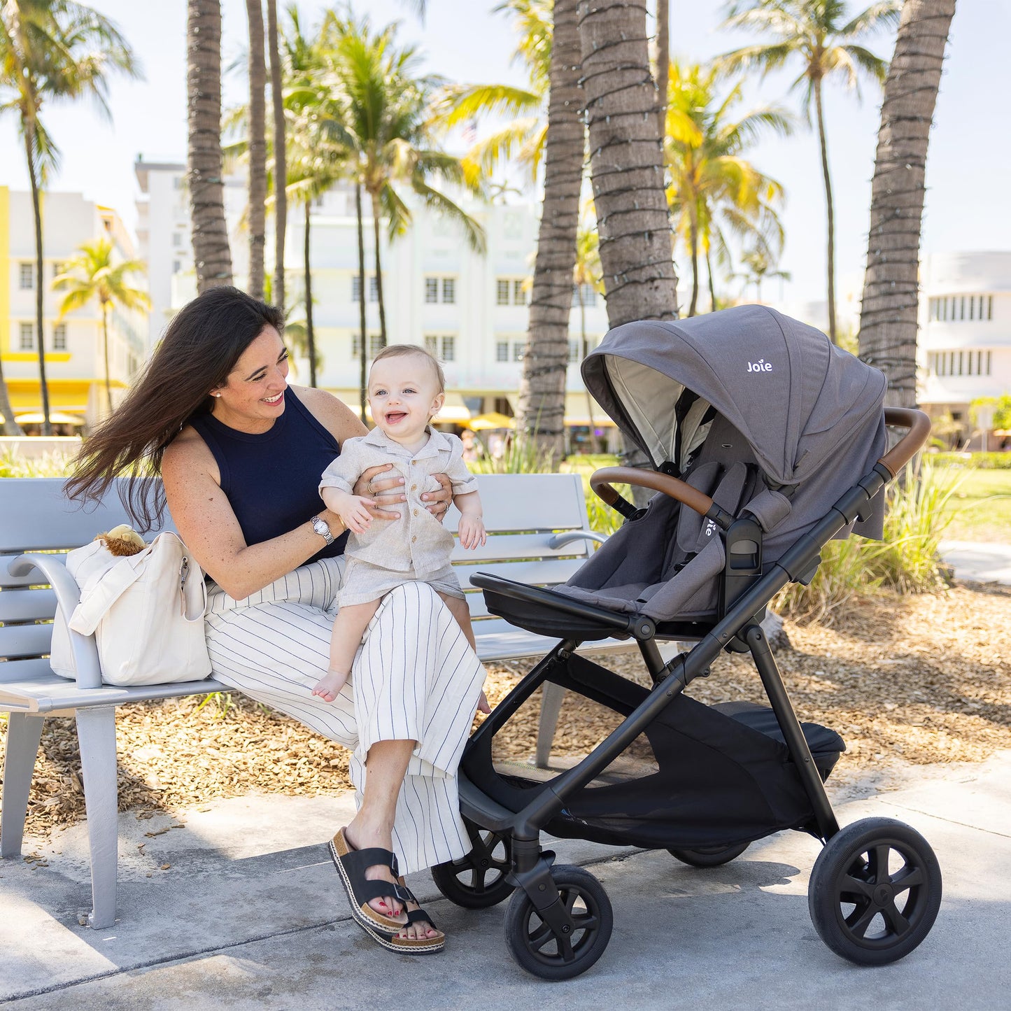 Joie Hazel Height Adjustable Stroller – Travel-Friendly Stroller with Height Adjustable Seat, Multi-Position Recline, and All-Terrain Wheels (Blush)