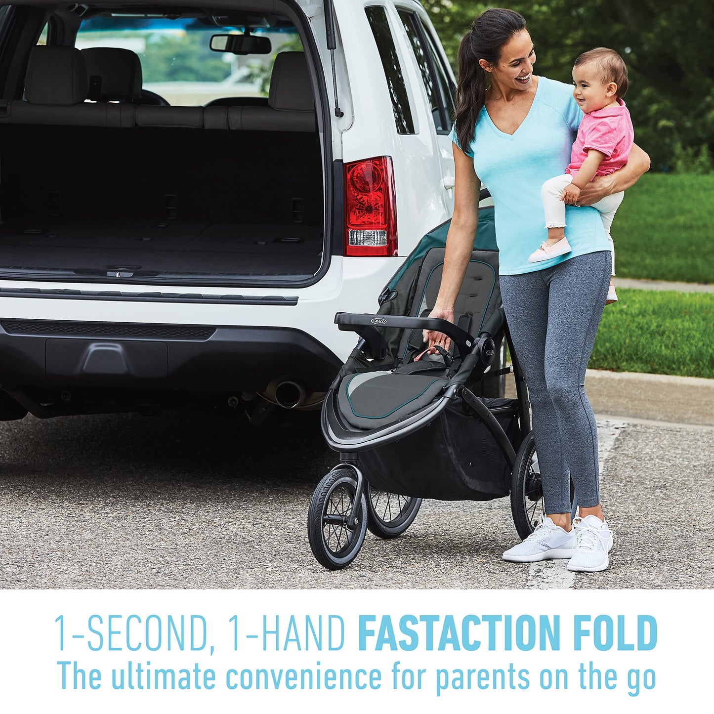 Graco FastAction Jogger LX Stroller - Drive, Convenient One-Hand Fold, ICS Compatible, Ideal for Parents on the Go
