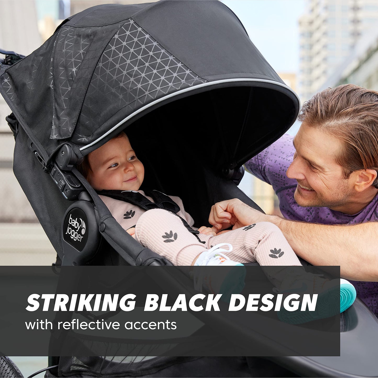 Baby Jogger Summit X3 3-Wheel Jogging Stroller with Hand Brake One-Hand Compact Fold & All-Wheel Suspension Midnight Black