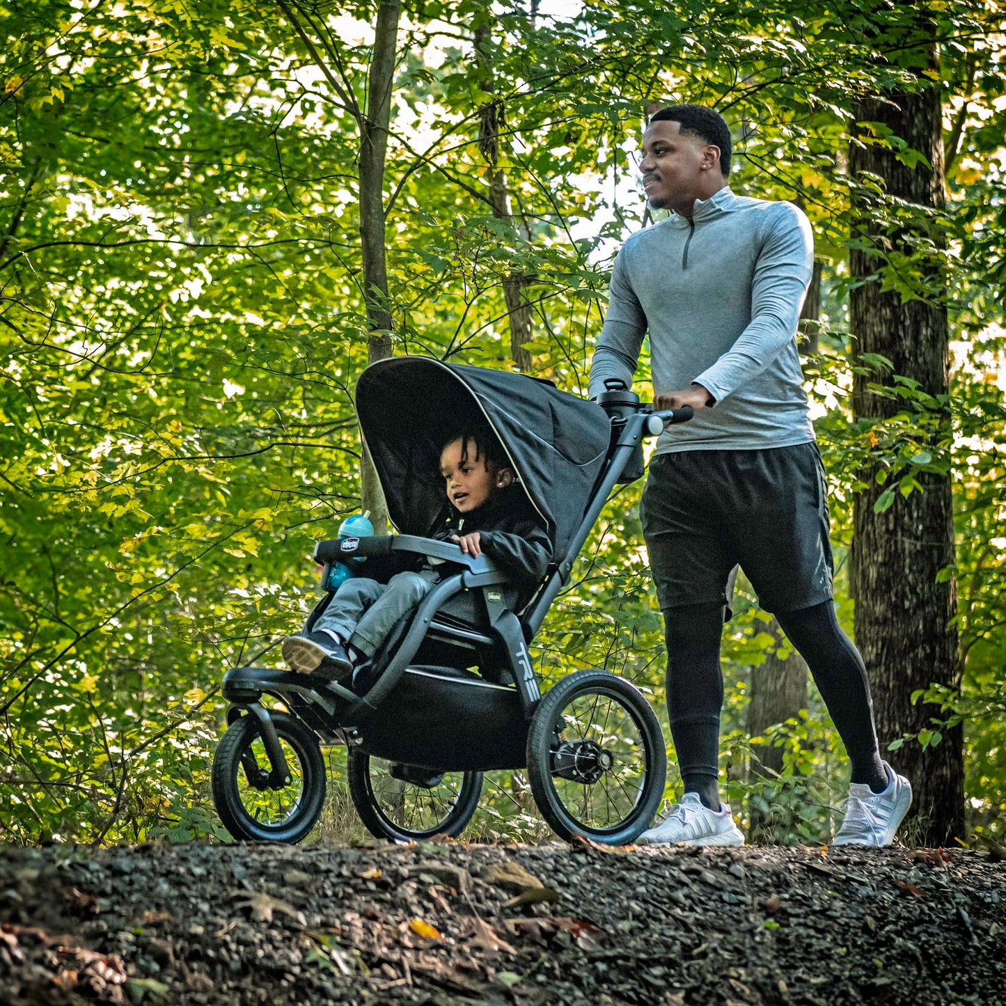 Chicco TRE Jogging Stroller, All-Terrain Stroller, Compatible with Chicco Infant Car Seats (not Included), Baby Travel Gear | Galaxy/Black
