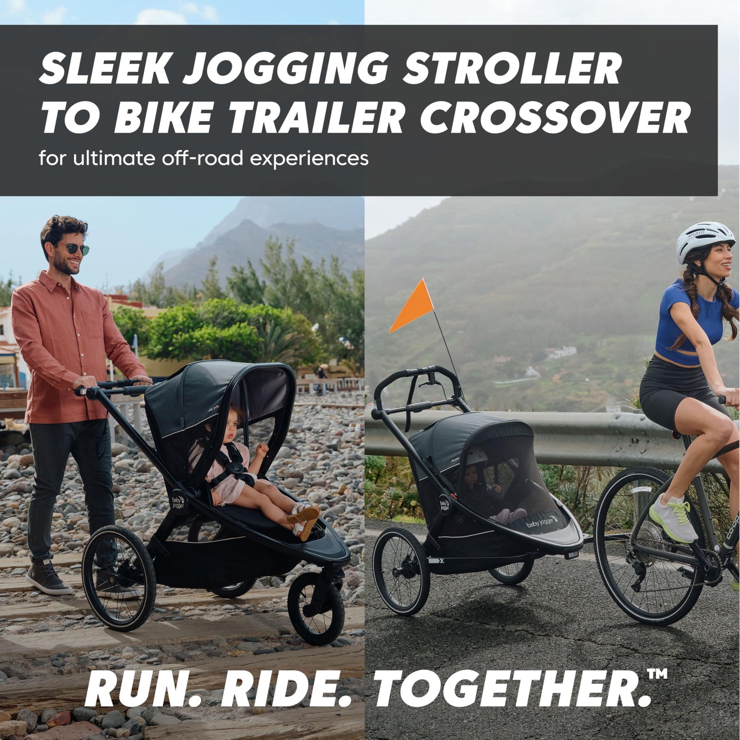 Baby Jogger Bike Trailer - Compatible with City Prix Jogging Stroller, All-Wheel Suspension & Front-Wheel Swivel for Smooth Rides, Seatback and Under-Seat Storage, and Mesh Covering
