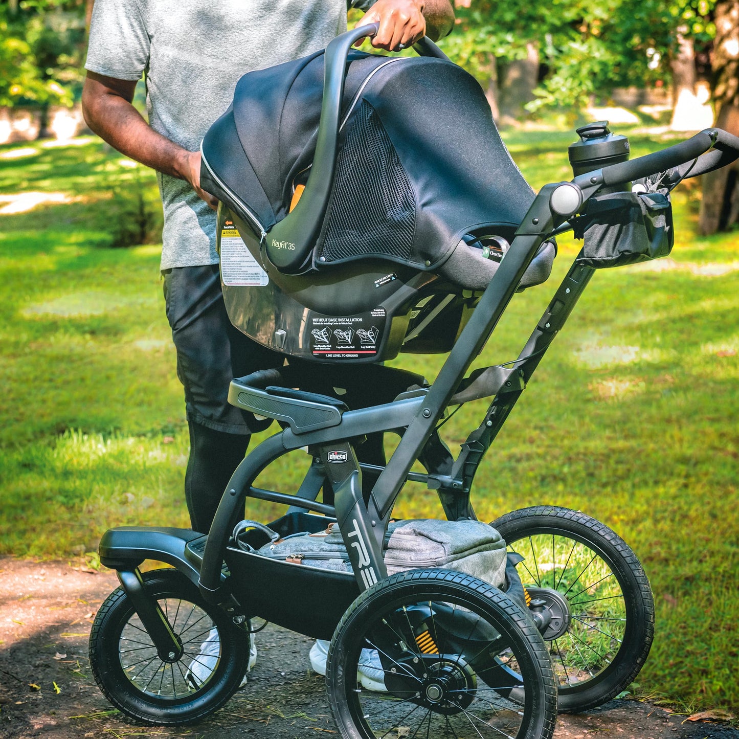 Chicco TRE Jogging Stroller, All-Terrain Stroller, Compatible with Chicco Infant Car Seats (not Included), Baby Travel Gear | Galaxy/Black