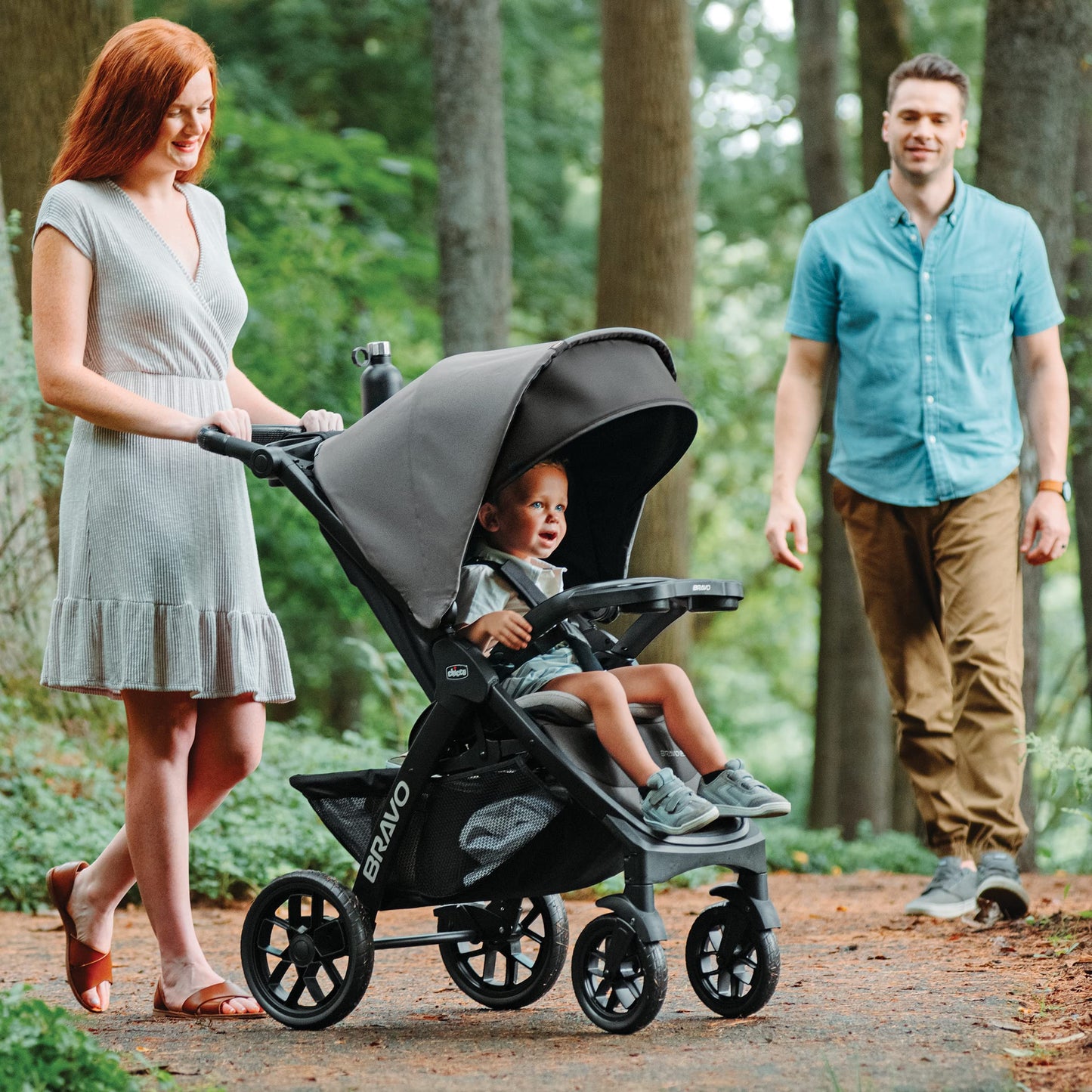 Chicco Bravo LE ClearTex Full-Size Stroller for Babies and Toddlers, UPF-Rated Canopy, GREENGUARD Gold Certified, Lightweight, One-Hand Compact Fold | Pewter/Grey