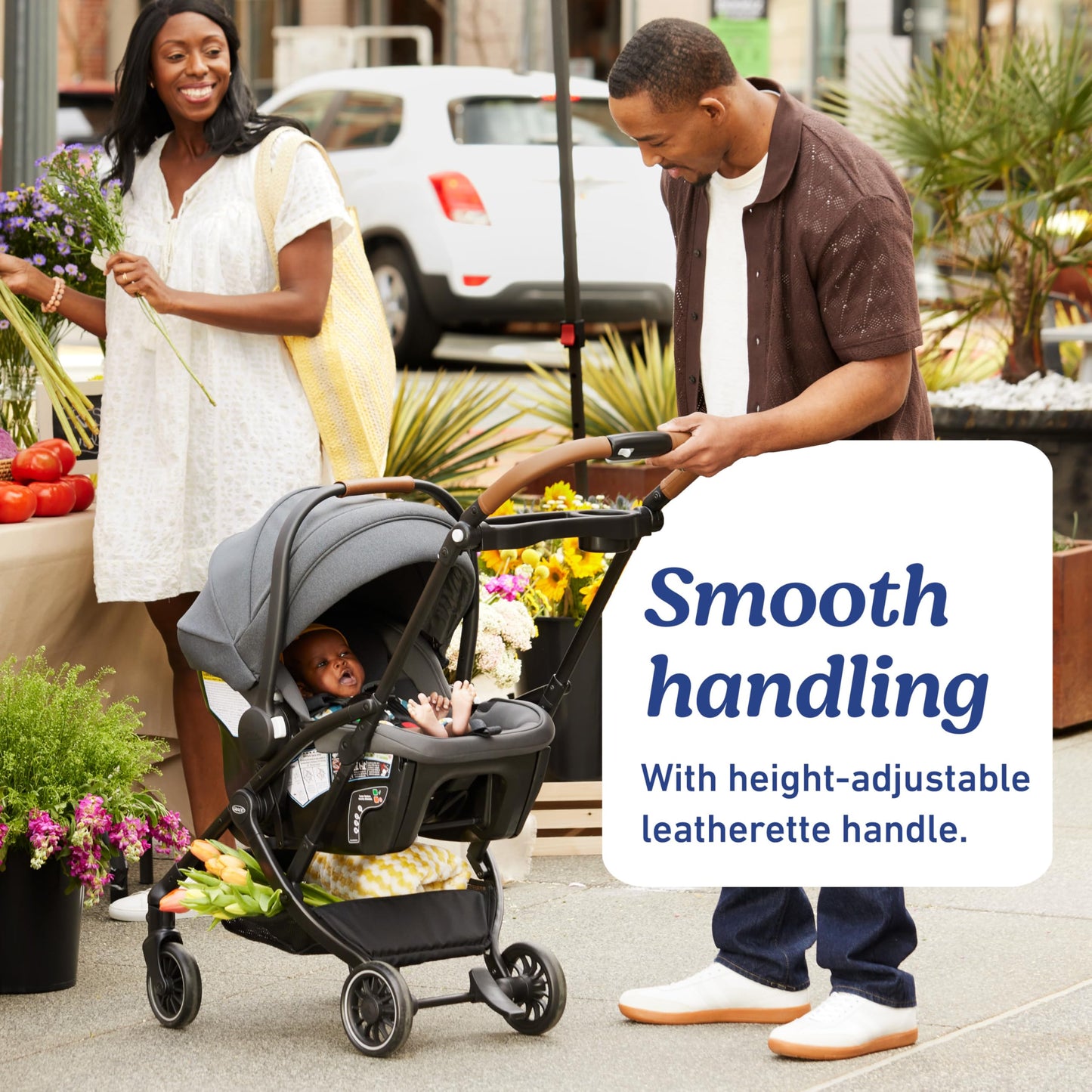 Graco Gomax Next Gen Travel System, Car Seat Stroller Combo, Rear Facing Infant Car Seat, Compact Stroller for Travel