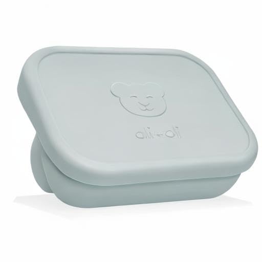 Ali+Oli Silicone Bento Box (Blue) Lunch Box for Kids, Toddlers, Preschoolers & Adults | BPA-Free and Spill-Proof | Ideal for School, and On-the-Go Meals| Perfect for Lunch, Snacks, and Meals