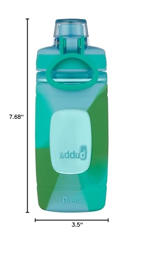 Bubba Flo Kids Water Bottle with Silicone Sleeve, 16oz., Rock Candy and Kiwi