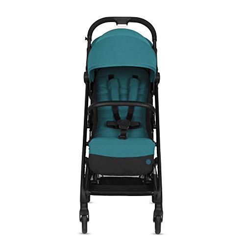 CYBEX Beezy Stroller, Lightweight Baby Stroller, Compact Fold, Compatible with All CYBEX Infant Seats, Stands for Storage, Easy to Carry, Multiple Recline Positions, Travel Stroller, River Blue