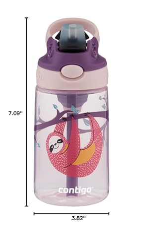 Contigo Kids Straw Water Bottle with AUTOSPOUT Lid 14oz Sloths
