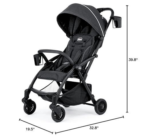 Chicco Presto Self-Folding, Compact Stroller with Canopy, Lightweight Aluminum Frame Umbrella Stroller, for Babies and Toddlers up to 50 lbs. | Graphite/Grey