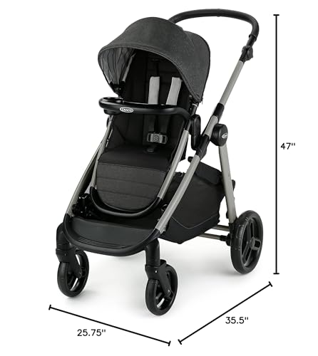 Graco Modes Nest2Grow Baby Stroller, Slide2Me Adjustable Seat, 4 Modes of Use Capability from Infant Car Seat Carrier to a Double Stroller, Maison