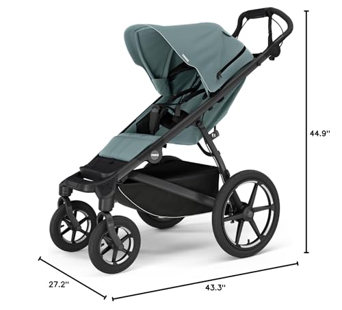 Thule Urban Glide 4-Wheel Single Child All-Terrain Stroller, Full-Suspension System, Air-Filled Tires, Upright seat with Adjustable Recline and Built-in Leg Rest, Baby Stroller