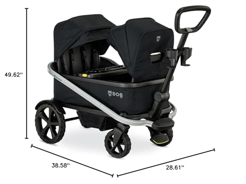 BOB Gear Renegade Canopy Stroller Wagon with 3 Seats, 5-Point Harness System, All-Terrain Tires, and Push and Pull Handle, Nightfall