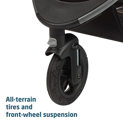Maxi-Cosi Gia XP Luxe Travel System Stroller and Car Seat, Nimble 3-Wheel Maneuverability, All-Terrain Tires, Front-Wheel Suspension, Midnight Black