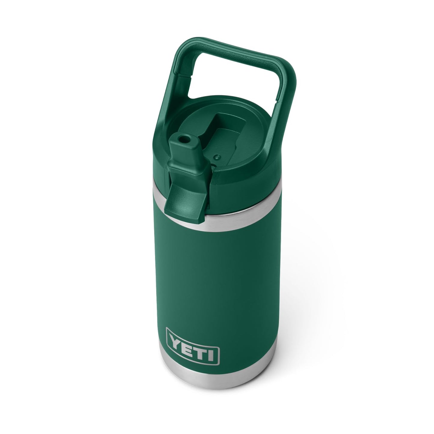 YETI Rambler Jr. 12 oz Kids Bottle, with Straw Cap, Black Forest Green