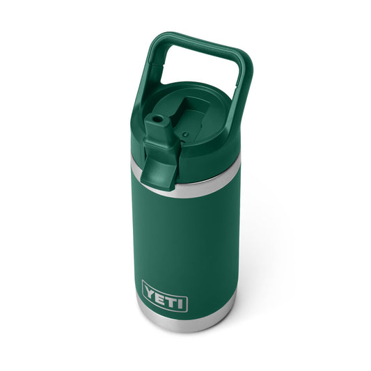 YETI Rambler Jr. 12 oz Kids Bottle, with Straw Cap, Black Forest Green
