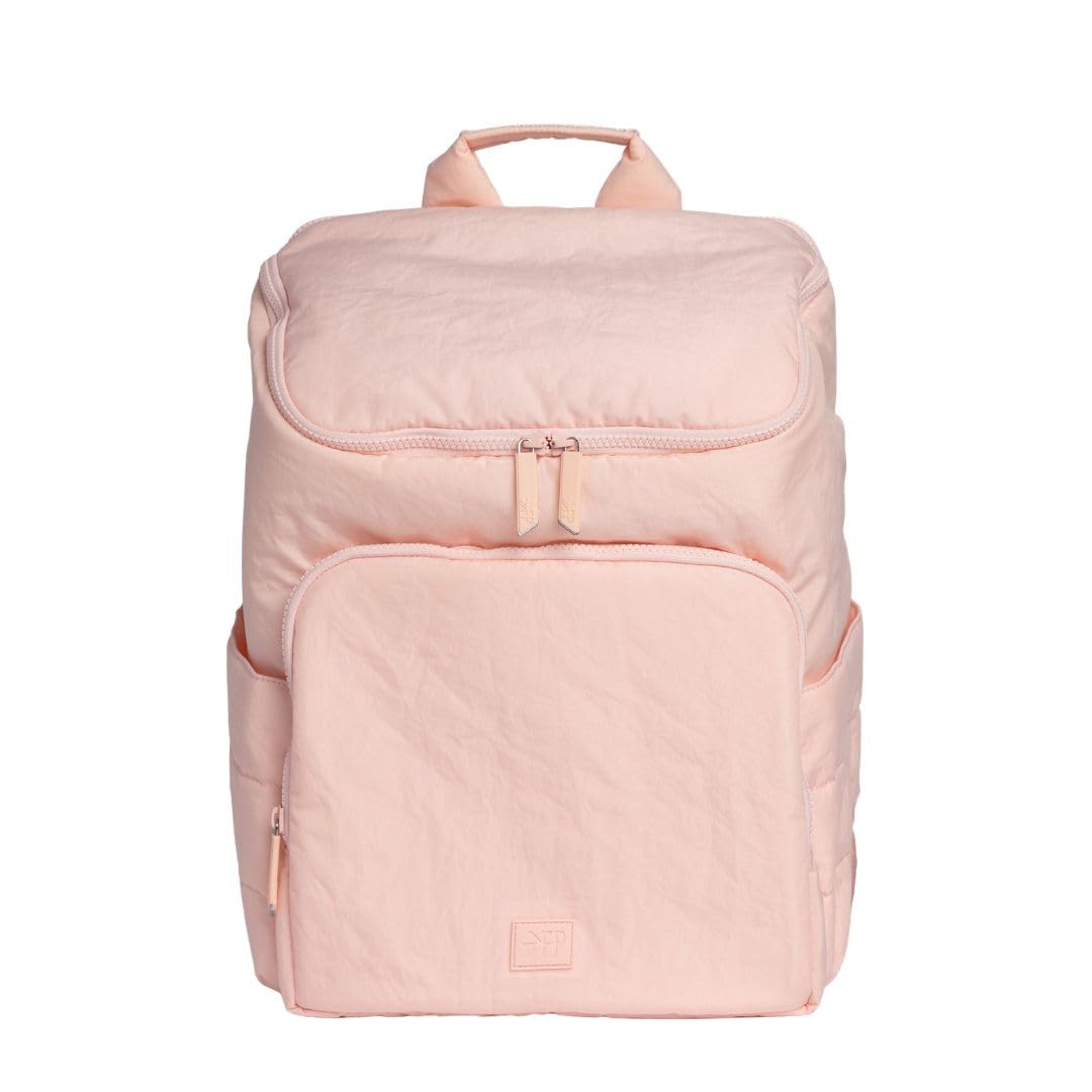 Freshly Picked Zurich Diaper Bag Backpack – Lightweight Nylon Baby Bag for Mom, 17 Pockets, Wide Opening, Insulated Pockets, Laptop and Luggage Sleeve, Wipeable & Spill-Resistant (Lotus)