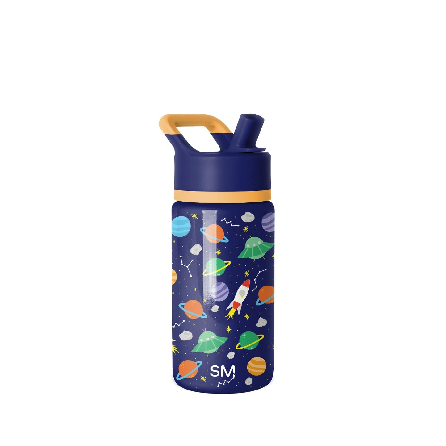 Simple Modern Kids Summit Water Bottle with Straw Lid | 14oz Stainless Steel Cup Insulated Tumbler Tumbler for Boys, Girls, School | Outer Space