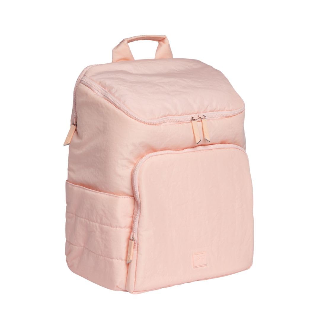 Freshly Picked Zurich Diaper Bag Backpack – Lightweight Nylon Baby Bag for Mom, 17 Pockets, Wide Opening, Insulated Pockets, Laptop and Luggage Sleeve, Wipeable & Spill-Resistant (Lotus)