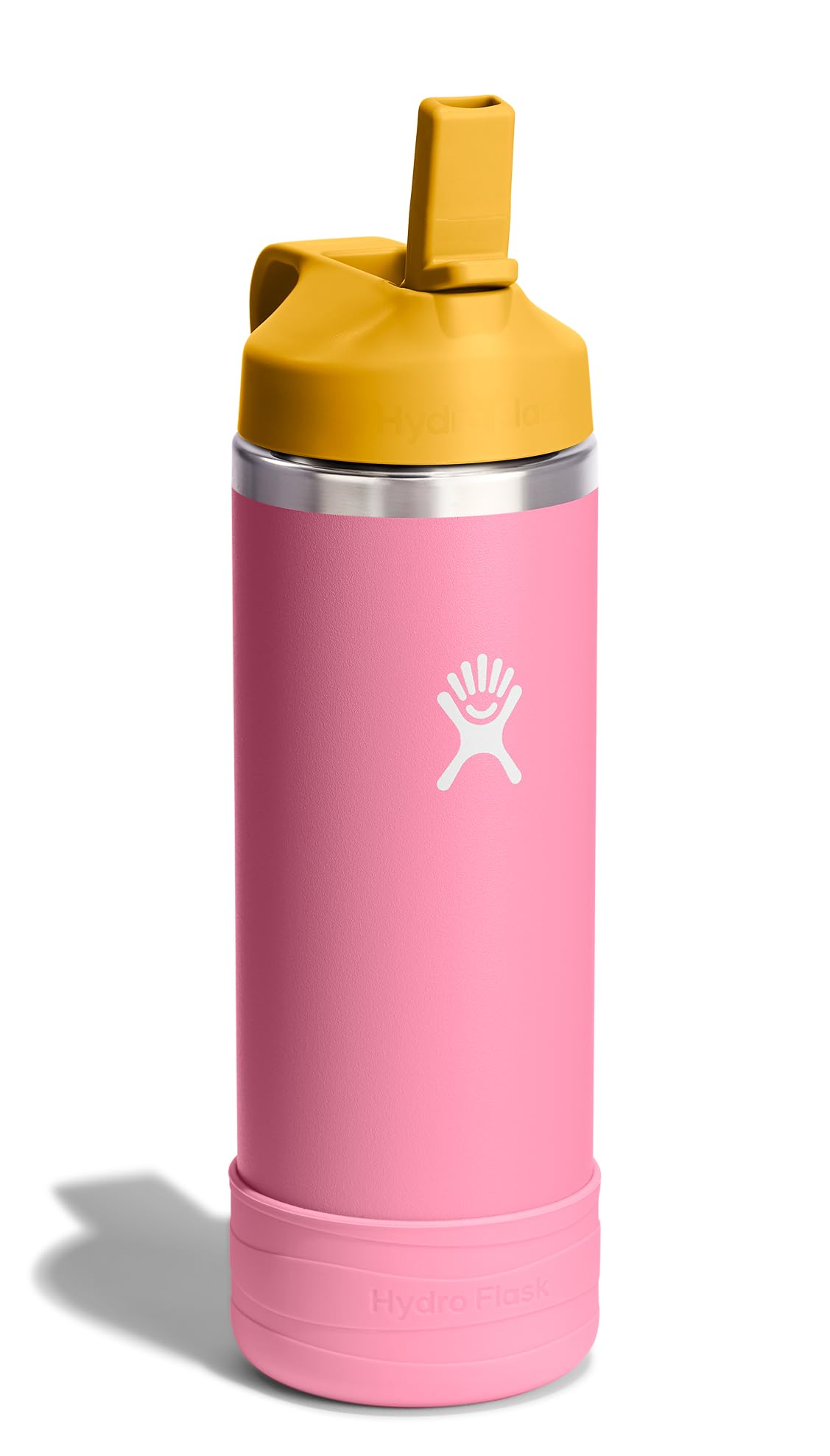 Hydro Flask Kids Water Bottle for School - Stainless Steel and Insulated with Straw Cap - 18 Oz in Dahlia