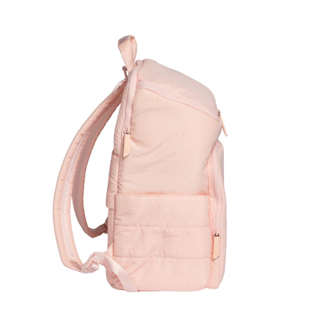 Freshly Picked Zurich Diaper Bag Backpack – Lightweight Nylon Baby Bag for Mom, 17 Pockets, Wide Opening, Insulated Pockets, Laptop and Luggage Sleeve, Wipeable & Spill-Resistant (Lotus)