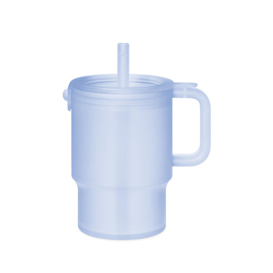 Olababy Clear Sense Silicone Tumbler with Handle & Straw 11 oz, Toddler & Kids Spill Proof Sippy Cup, Leak Resistant, BPA Free Baby Cup, Cupholder Compatible Travel Quencher (Blueberry, 1 PK)