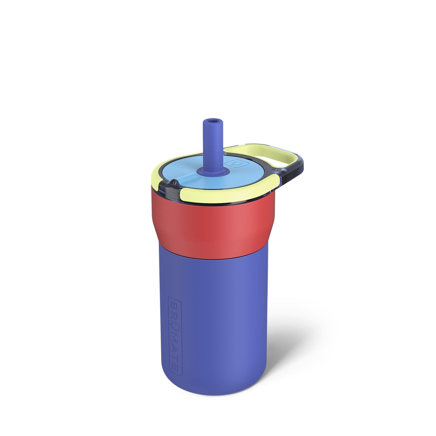 BrüMate Leap 12oz 100% Leakproof Kids Tumbler with Handle and Silicone Soft Straw | Drop Resistant Silicone Sleeve | For Kids 4+ | Insulated Stainless Steel | Cup Holder Friendly | 12oz (Supernova)