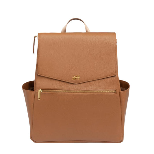 Freshly Picked Classic Diaper Bag II Backpack – Premium Vegan Leather, Large Capacity Baby Bag with Changing Pad, Stylish & Functional for Moms & Dads, Butterscotch