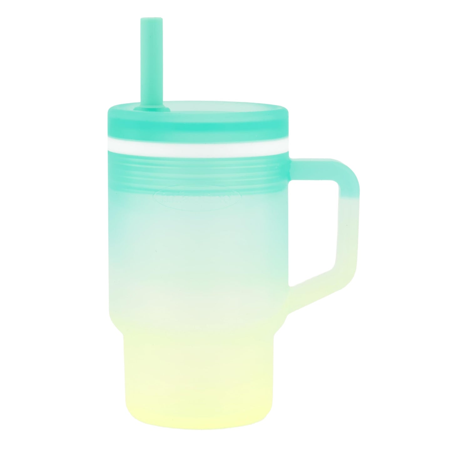 Infantino My 1st Tumbler, 9 Oz. Silicone Sippy Cup with Straw & Handle, Spill-Resistant Baby Cup for On-the-Go, BPA-Free Transition Bottle, Lime Light